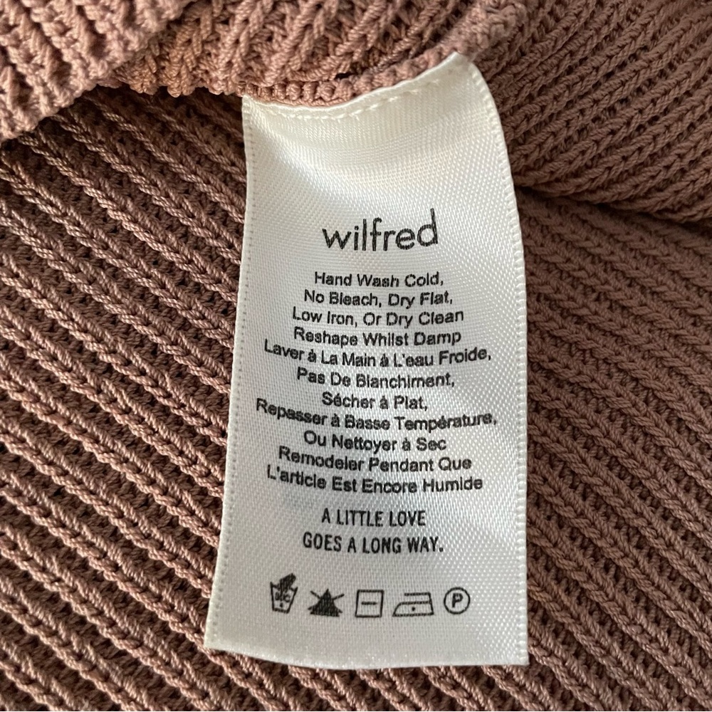 Wilfred by Aritzia Salome Ribbon Sleeve Crop Sweater Sz. S - Picture 8 of 9